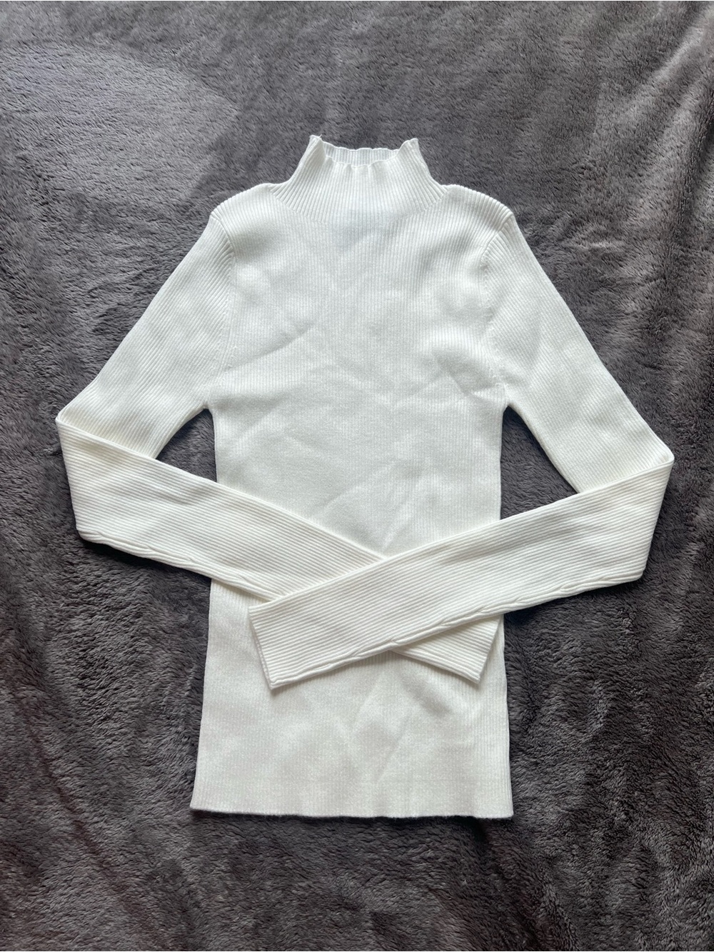 Double Zero Cream Ribbed Cowl-Neck Sweater